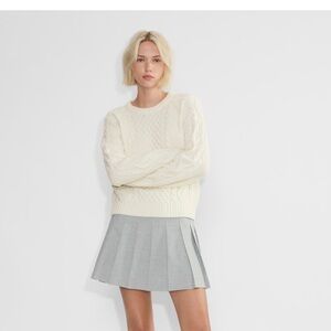 Aritzia Sunday Best sweater cable knit chunky size XS off white Merino Wool